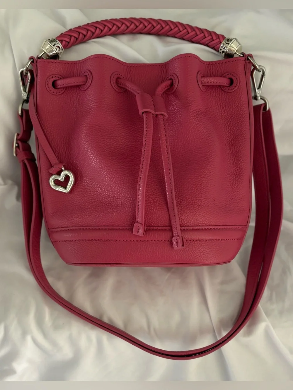BRIGHTON PINK LEATHER BELLITA BUCKET BAG CROSSBODY MULTI STRAP EXCELLENT PRE-OWN